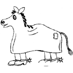 Dibujo para colorear Disfraz De Caballo Para Dos Presonas Para Pintar Y Colorear