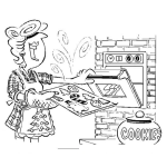 Dibujo para colorear Dibujo De Mama Horneando Galletitas Para Pintar Y Colorear