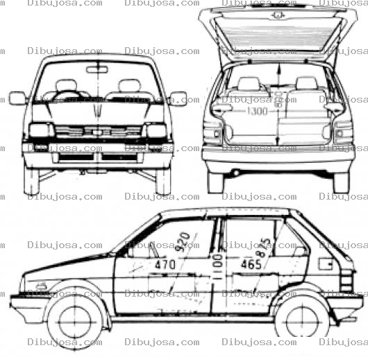 Dibujo para colorear Subaru Justy Para Pintar Y Colorear Dibujos De Autos
