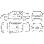 Dibujo para colorear Toyota Corolla Sedan 2005 Para Pintar Y Colorear Dibujos De Autos