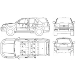 Dibujo para colorear Toyota 4runner 2005 Para Pintar Y Colorear Dibujos De Autos