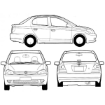 Dibujo para colorear Dibujo De Toyota Yaris 2006 Para Colorear Dibujos De Autos