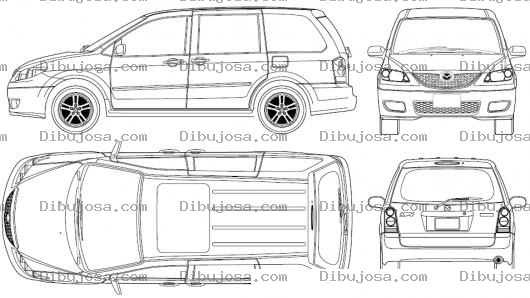 Dibujo para colorear Dibujo De Mazda Mpv 2005 Para Pintar Y Colorear Dibujos De Autos