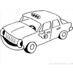 Dibujo para colorear Dibujo De Taxi Con Mano De Retrovisor Para Pintar Y Colorear