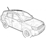 Dibujo para colorear Dibujo De Toyota Rav4 Para Pintar Y Colorear