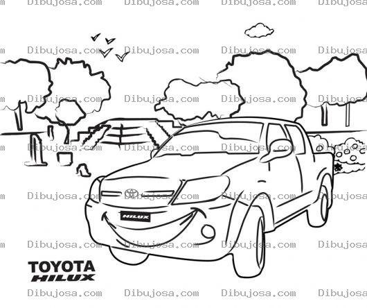 Dibujo para colorear Dibujo De Pickup Toyota Hilux Para Pintar Y Colorear No Lo Maneje Maltratelo