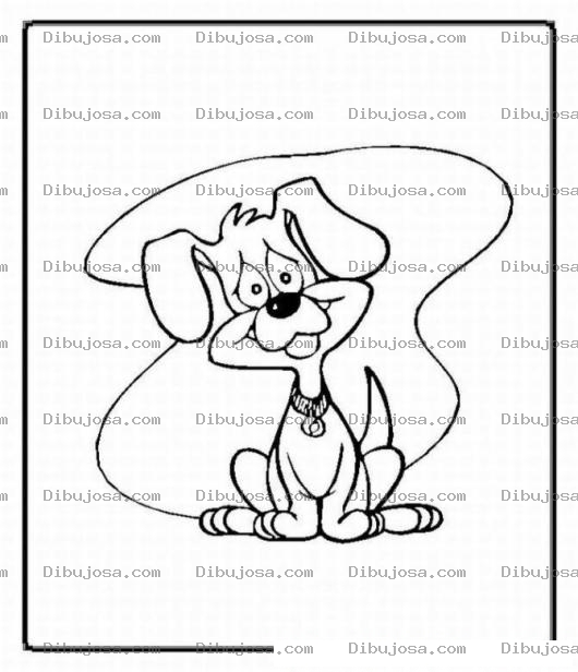 Dibujo para colorear Colorear perrito desconcertado