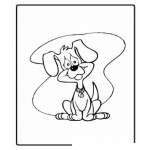 Dibujo para colorear Colorear perrito desconcertado