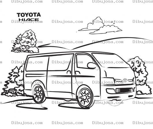 Dibujo para colorear Dibujo De Toyota Hiace Para Pintar Y Colorear