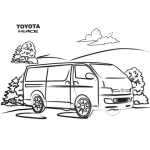 Dibujo para colorear Dibujo De Toyota Hiace Para Pintar Y Colorear