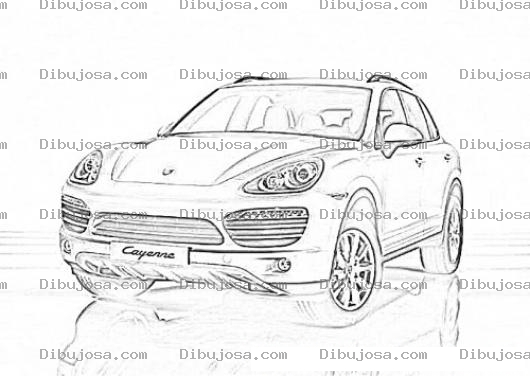 Dibujo para colorear Dibujo De Cayenne 2012 Para Pintar Y Colorear Porshecayenne