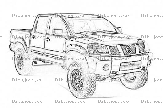 Dibujo para colorear Dibujo De Pickup Nissan Frontier 2012 Para Pintar Y Colorear