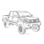 Dibujo para colorear Dibujo De Pickup Nissan Frontier 2012 Para Pintar Y Colorear