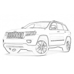 Dibujo para colorear Dibujo De Jeep Grand Cherokee 2012 Para Pintar Y Colorear