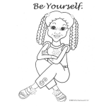 Dibujo para colorear Colorear Negrita Bonita Dibujos De Ninas De Color