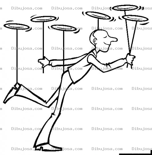 Dibujo para colorear Dibujo De Malavarista Equilibrista De Discos Chinos Para Pintar Y Colorear