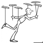 Dibujo para colorear Dibujo De Malavarista Equilibrista De Discos Chinos Para Pintar Y Colorear