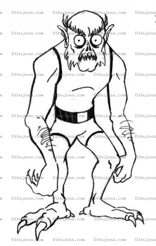 Dibujo para colorear Dibujo De Ogro Para Pintar Y Colorear