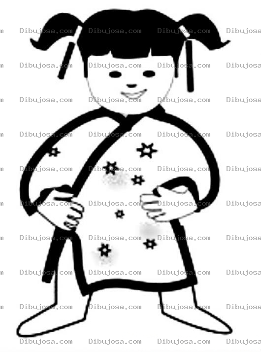 Dibujo para colorear Nina Chinita Para Pintar Y Colorear