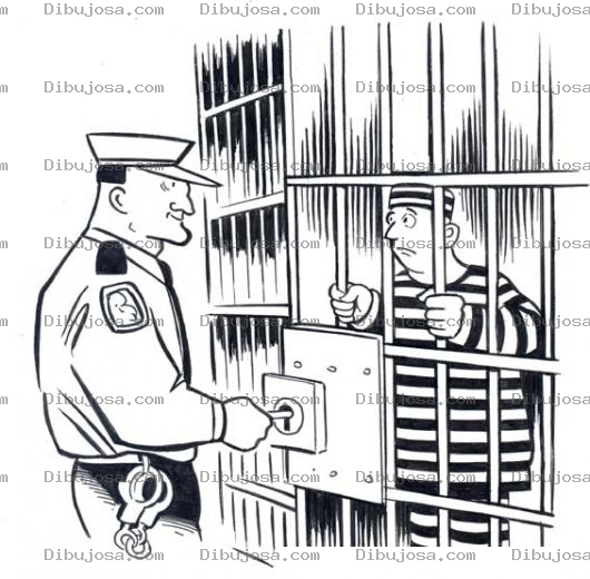 Dibujo para colorear Dibujo De Guardia Y Preso En Una Prision Para Pintar Y Colorear Prisionera Encarcelado En El Bote