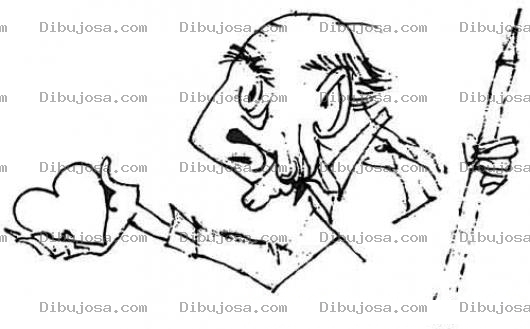 Dibujo para colorear Dibujante Con Lapiz Y Corazon Para Pintar Y Colorear