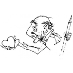 Dibujo para colorear Dibujante Con Lapiz Y Corazon Para Pintar Y Colorear