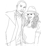 Dibujo para colorear Black Eyed Peas Dibujo De Fergie Con Taboo Para Pintar Y Colorear