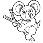 Dibujo para colorear Dibujo De Ositio Koala En Una Rama Para Colorear