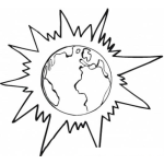 Dibujo para colorear Dibujo De La Tierra Brillando Con Luz Propia Para Pintar Y Colorear