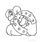 Dibujo para colorear Raton Con Herradura De La Suerte Para Pintar Y Colorear