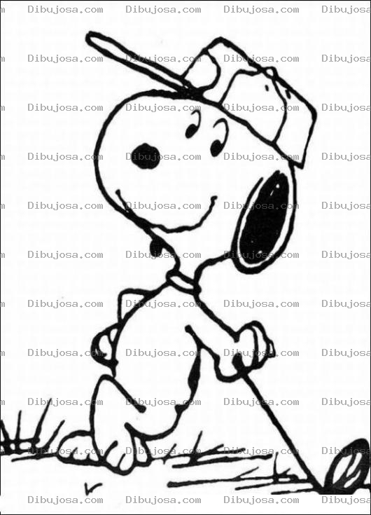 Dibujo para colorear Dibujo De Snoopy Jugando Golf Para Pintar Y Colorear A Snupy Golfista