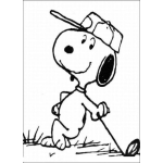 Dibujo para colorear Dibujo De Snoopy Jugando Golf Para Pintar Y Colorear A Snupy Golfista