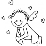 Dibujo para colorear Cibujo De Cupido Morocho Colocho Para Pintar Y Colorear
