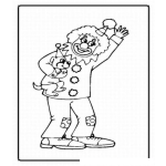 Dibujo para colorear Pintar un payaso con su perro