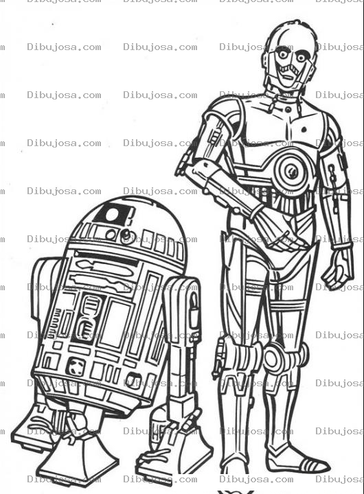 Dibujo para colorear Robots De Starwars Para Pintar Y Colorear A Los Robots De La Guerra De Las Estrellas
