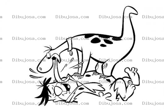 Dibujo para colorear Dibujo De Dino Lamiendo A Pedro Picapiedra Para Colorear Dibujos De Los Pica Piedras