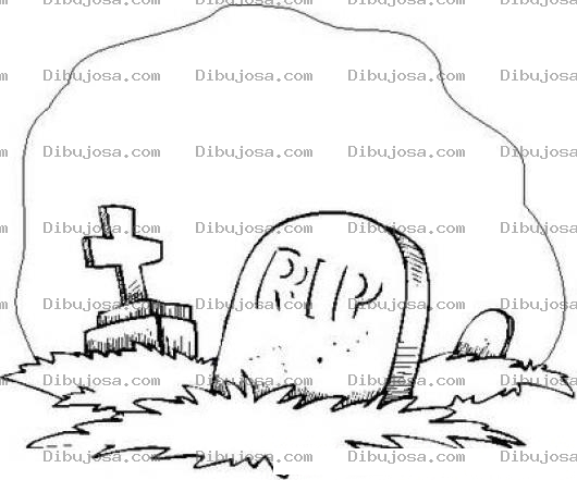 Dibujo para colorear Dibujo De Cementerio Para Pintar Y Colorear