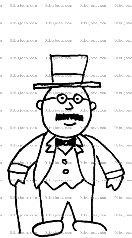 Dibujo para colorear Dibujo De Senor Bien Vestido Para Pintar Y Colorear