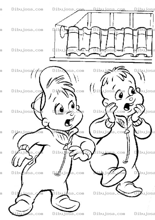 Dibujo para colorear Dibujo De Alvin Y Las Ardillitas Para Pintar Y Colorear Alvin And The Chipmunks