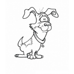 Dibujo para colorear Pintar perrito con collar