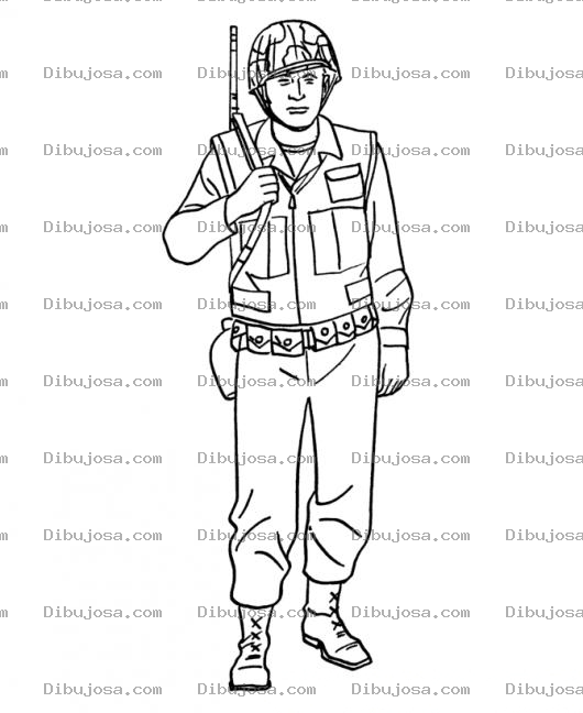 Dibujo para colorear Dibujo De Soldado Haciendo Guardia Para Pintar Y Colorear