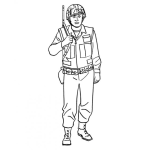 Dibujo para colorear Dibujo De Soldado Haciendo Guardia Para Pintar Y Colorear