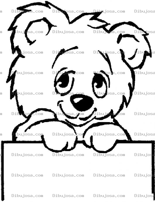 Dibujo para colorear Osito Con Rotulo En Blanco Para Pintar Y Colorear Osito Con Un Cartel
