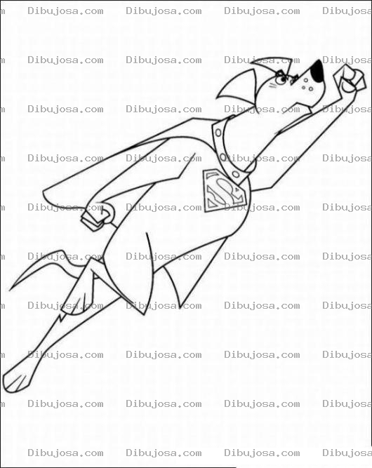 Dibujo para colorear Colorear a Super Perro volando