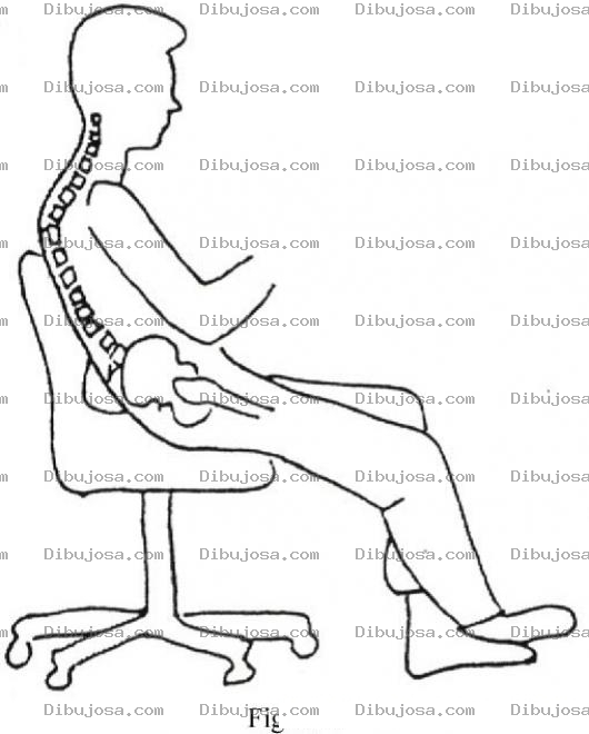 Dibujo para colorear Dibujo De Una Postura Incorrecta Para La Columna Vertebral