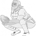 Dibujo para colorear Dibujo De Catcher De Beisbol Pra Pintar Y Colorear