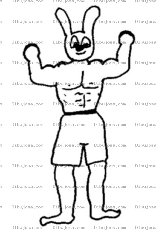 Dibujo para colorear Colorear Conejo Fortachon