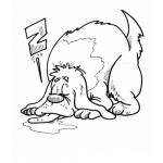 Dibujo para colorear Colorear Pero baboso dormido