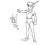 Dibujo para colorear Dibujo De Pete Pan Con Tinckle Bell Para Pintar Y Colorear A Peterpan