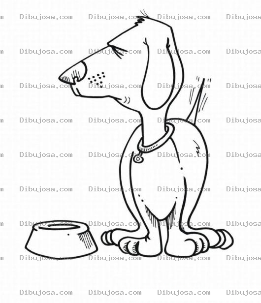 Dibujo para colorear Colorear perro con la cola parada